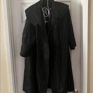 Vintage Polyester blendBlack Women's Trench Coat